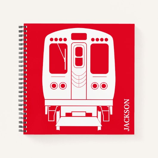 White Chicago "L" Profil auf Red Background Notizblock (Vorderseite)