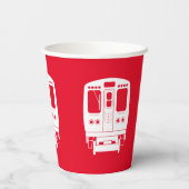 White Chicago "L" Profil auf Red Background Pappbecher (Rückseite)