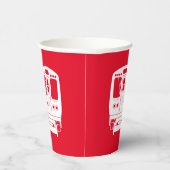 White Chicago "L" Profil auf Red Background Pappbecher (Rechts)