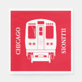 White Chicago "L" Profil auf Red Background Serviette (Vorderseite)