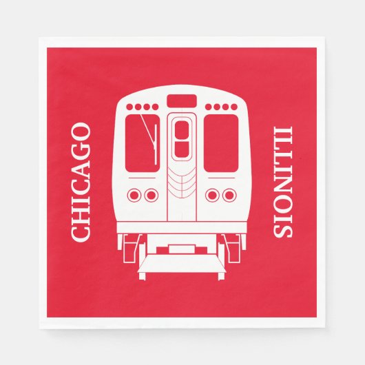 White Chicago "L" Profil auf Red Background Serviette (Vorderseite)