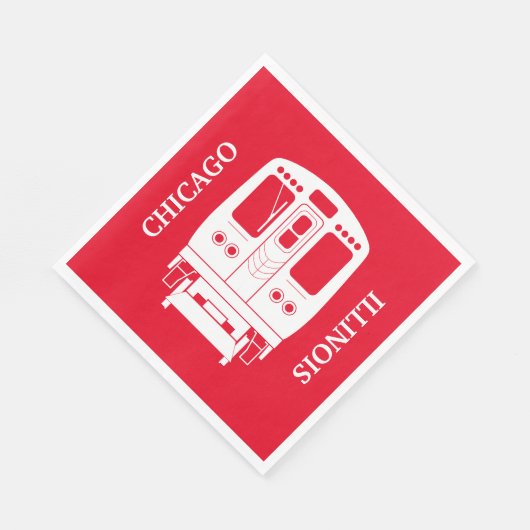 White Chicago "L" Profil auf Red Background Serviette (Ecke)
