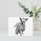 White Chihuahua Angel Wings Postkarte (Stehend Vorderseite)