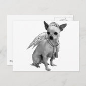 White Chihuahua Angel Wings Postkarte (Vorne/Hinten)