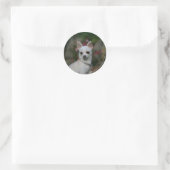 White Chihuahua Runder Aufkleber (Tasche)