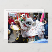 White Chinese Lion Dancer Chinatown Postkarte (Vorne/Hinten)