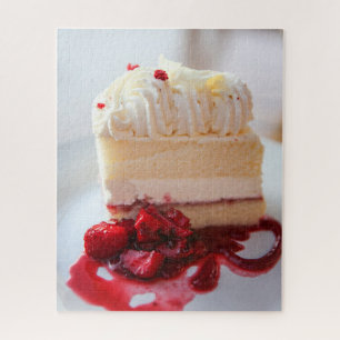 White Chocolate Schaum Cake with Strawberries Puzzle