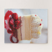 White Chocolate Schaum Cake with Strawberries Puzzle (Horizontal)