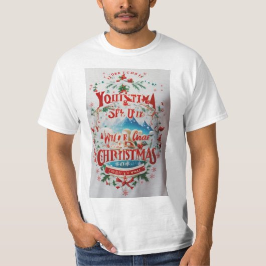 White Christmas 3D Cinema Thema T - Shirt Oberfläc (Vorderseite)