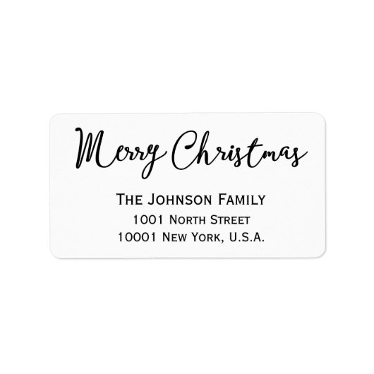 White Christmas Address Labels Adressaufkleber (Vorne)