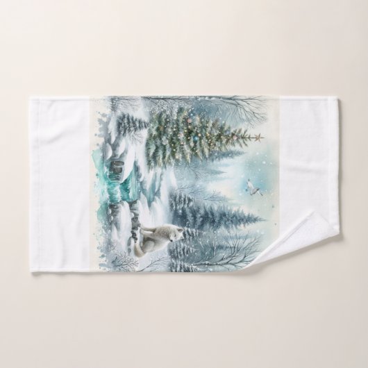 White Christmas Artic Fox Handtuch (Handtuch)