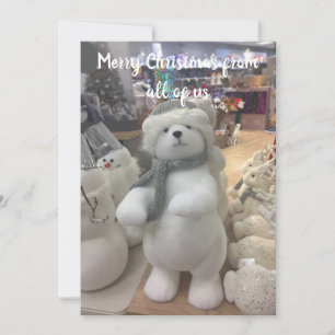 White Christmas Bear Custom Gruß Feiertagskarte