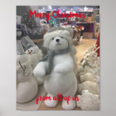 White Christmas Bear Custom Gruß Poster (Vorne)