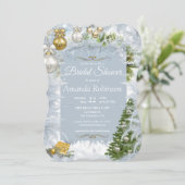 White Christmas Bridal Dusche Einladung (Stehend Vorderseite)