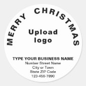 White Christmas Business Round Shape Sticker (Vorderseite)