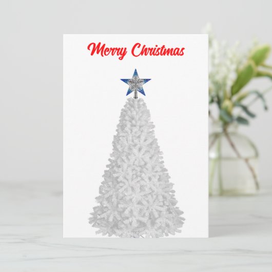 White Christmas Card Einladung (Stehend Vorderseite)