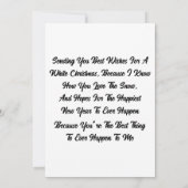 White Christmas Card Einladung (Rückseite)