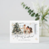 White Christmas Card Foto Ideen Postkarte (Stehend Vorderseite)