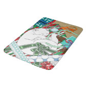 White Christmas Cat Badematte (Schrägansicht)