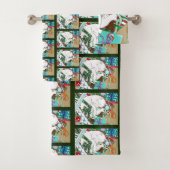 White Christmas Cat Badhandtuch Set (Insitu)