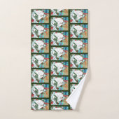 White Christmas Cat Badhandtuch Set (Handtuch)