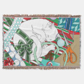 White Christmas Cat Decke (Vorderseite)