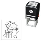 White Christmas Cat Doodle Color Me Permastempel (Beispiel)