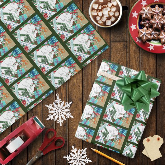 White Christmas Cat Geschenkpapier