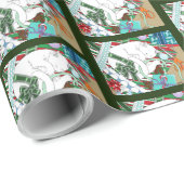 White Christmas Cat Geschenkpapier (Rolleneckpunkt)