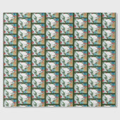 White Christmas Cat Geschenkpapier (Flach)