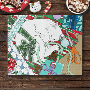 White Christmas Cat Puzzle