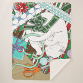 White Christmas Cat Sherpadecke (Vorderseite)