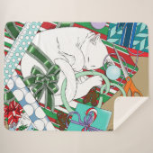 White Christmas Cat Sherpadecke (Vorderseite (Horizontal))