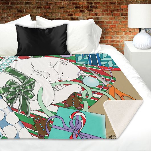 White Christmas Cat Sherpadecke