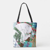 White Christmas Cat Tasche (Rückseite)