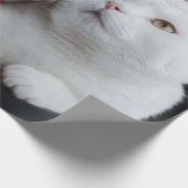 White Christmas Cat Wrapping Paper Geschenkpapier (Ecke)