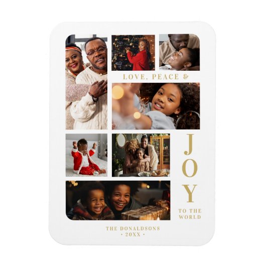 White Christmas Classic 7 Multi Photos Collage Magnet (Vertikal)