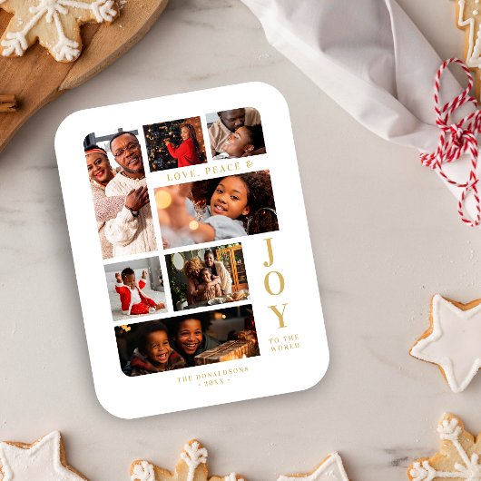 White Christmas Classic 7 Multi Photos Collage Magnet