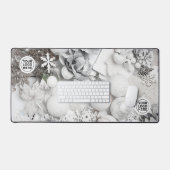 White Christmas Collage Desk Mat Mouse Pad Schreibtischunterlage (Tastatur & Maus)