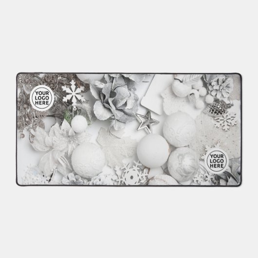 White Christmas Collage Desk Mat Mouse Pad Schreibtischunterlage (Vorderseite)