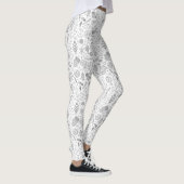 White Christmas Doodles Leggings (Rechts)