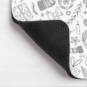 White Christmas Doodles Mousepad (Ecke)