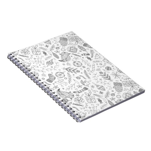 White Christmas Doodles Notizblock (Rechte Seite)