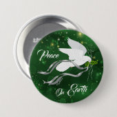 White Christmas Dove Button (Vorne & Hinten)