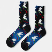 White Christmas Dove Crew Socks Socken (Linkes Detail)