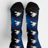 White Christmas Dove Crew Socks Socken (Oben)