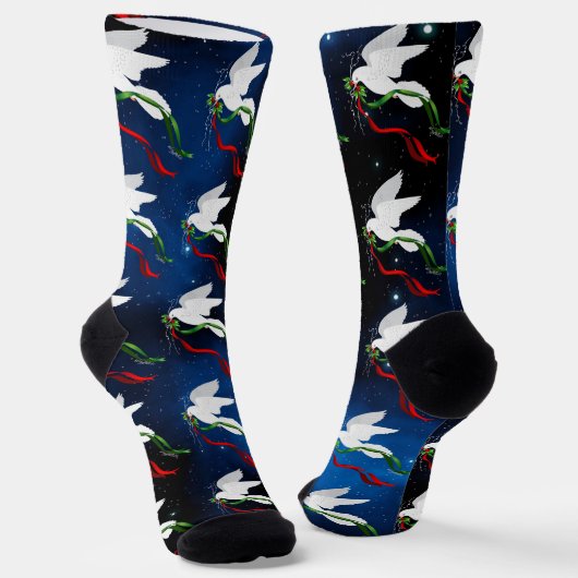 White Christmas Dove Crew Socks Socken (Gewinkelt)