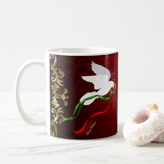 White Christmas Dove Kaffeetasse (Mit Donut)