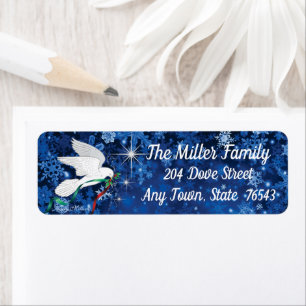 White Christmas Dove Label