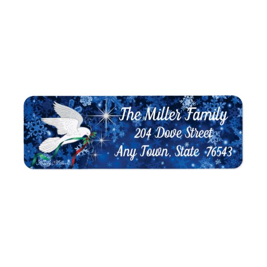 White Christmas Dove Label (Vorne)